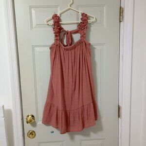 Blu Pepper Tiered Ruffled Midi Dress Pink Size Large